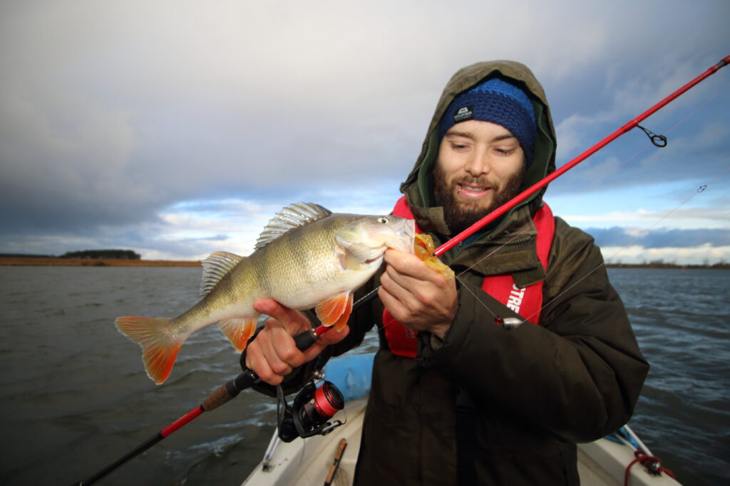 Hier hat das Tempo gepasst. Christian fing einen guten Barsch hart am Grund